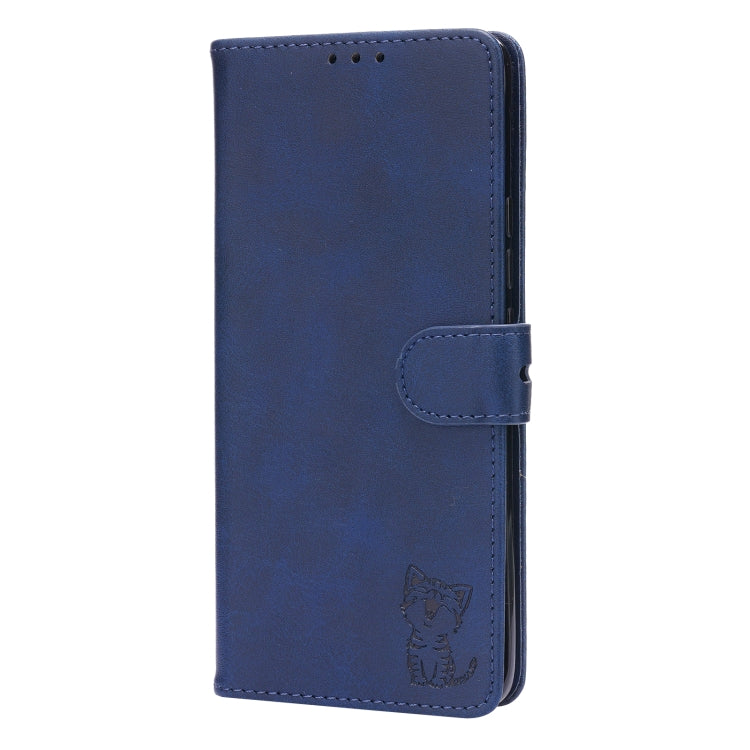 For Xiaomi Mi 11 Embossed Happy Cat Pattern Horizontal Flip Leather Case with Holder & Card Slots & Wallet
