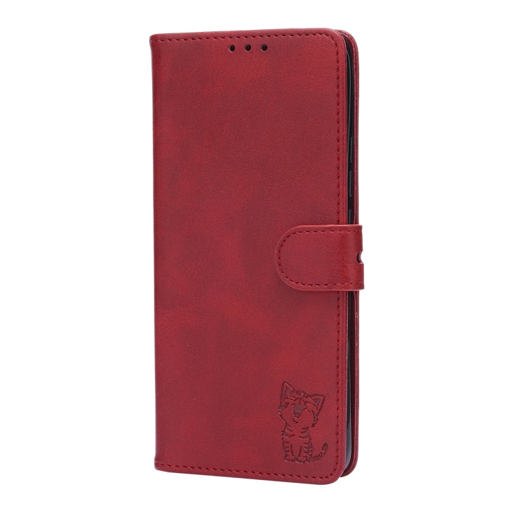 For Xiaomi Mi 11 Embossed Happy Cat Pattern Horizontal Flip Leather Case with Holder & Card Slots & Wallet