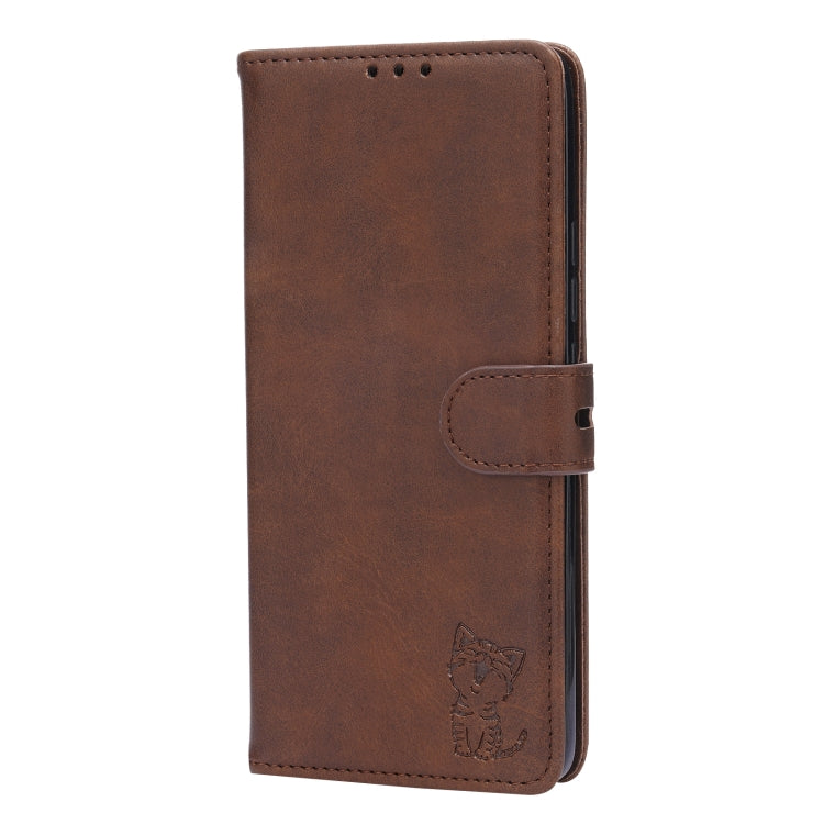 For Xiaomi Mi 11 Embossed Happy Cat Pattern Horizontal Flip Leather Case with Holder & Card Slots & Wallet