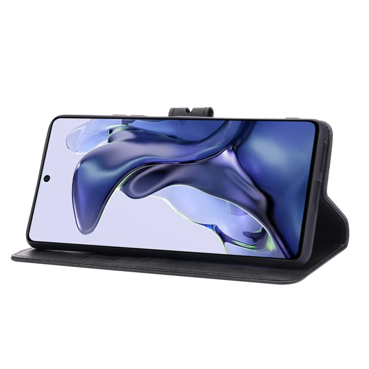 For Xiaomi Mi 11T Embossed Happy Cat Pattern Horizontal Flip Leather Case with Holder & Card Slots & Wallet