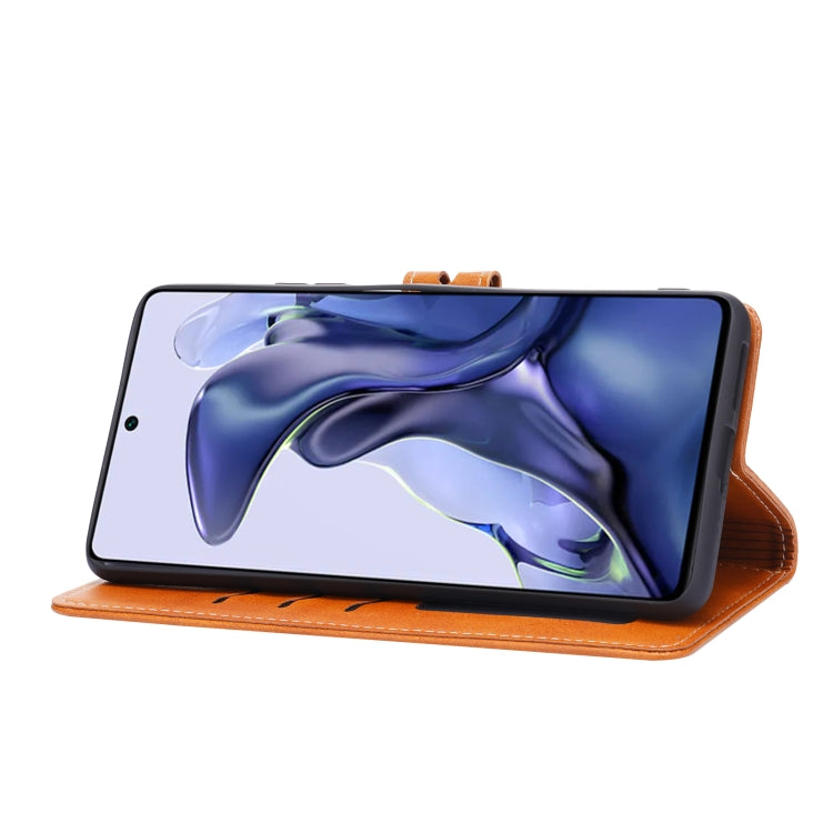 For Xiaomi Mi 11T Embossed Happy Cat Pattern Horizontal Flip Leather Case with Holder & Card Slots & Wallet