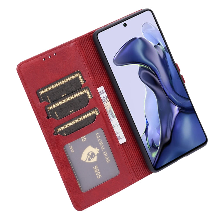 For Xiaomi Mi 11T Embossed Happy Cat Pattern Horizontal Flip Leather Case with Holder & Card Slots & Wallet