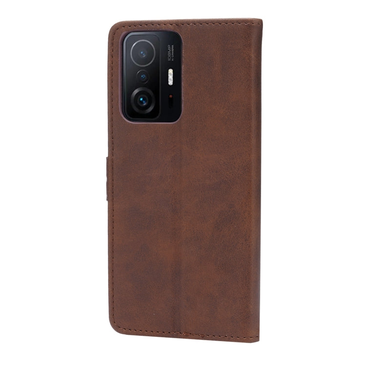 For Xiaomi Mi 11T Embossed Happy Cat Pattern Horizontal Flip Leather Case with Holder & Card Slots & Wallet