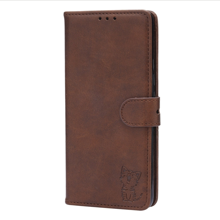 For Xiaomi Mi 11 Ultra Embossed Happy Cat Pattern Horizontal Flip Leather Case with Holder & Card Slots & Wallet