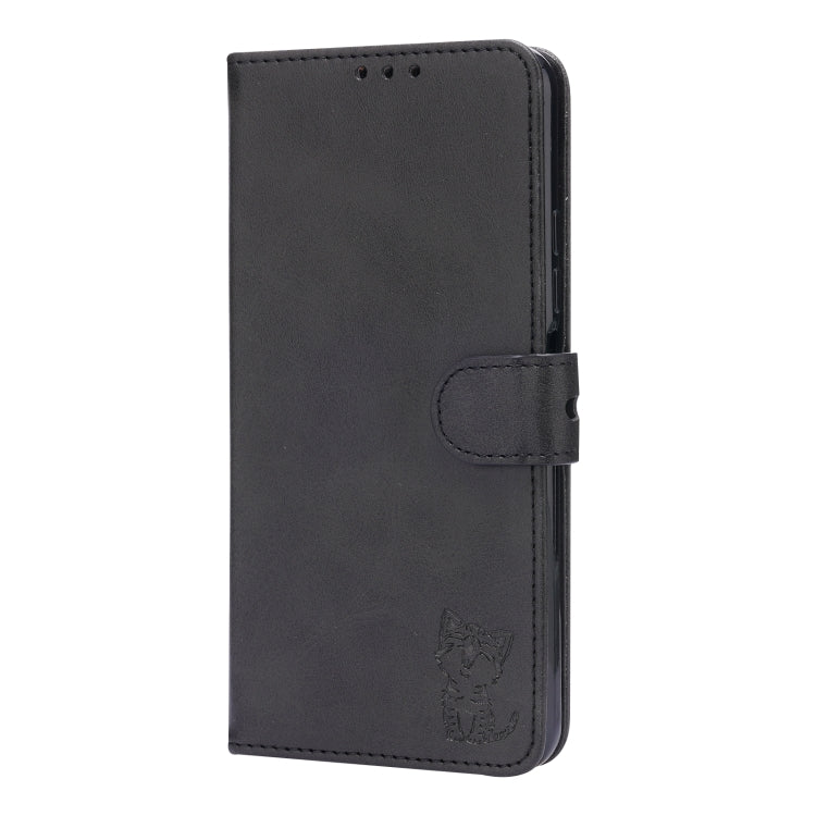 For Xiaomi Mi 11 Lite Embossed Happy Cat Pattern Horizontal Flip Leather Case with Holder & Card Slots & Wallet