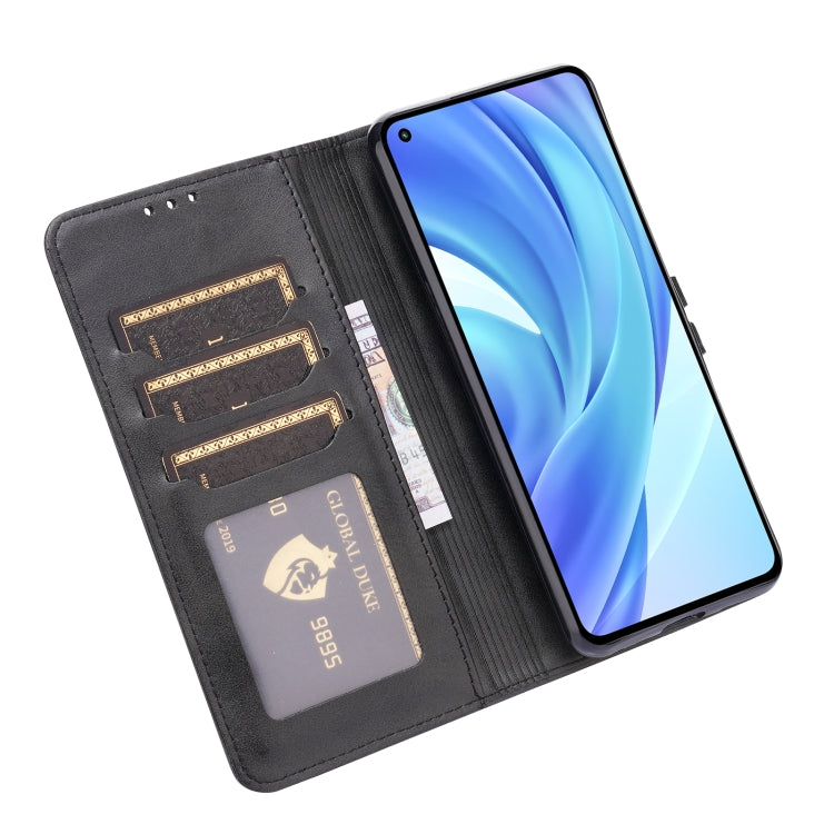 For Xiaomi Mi 11 Lite Embossed Happy Cat Pattern Horizontal Flip Leather Case with Holder & Card Slots & Wallet