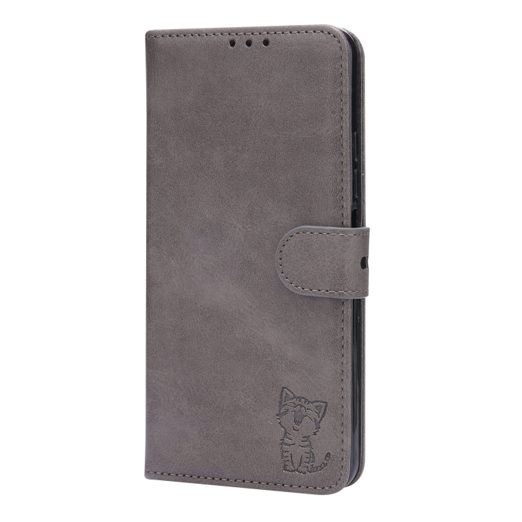 For Xiaomi Mi 11 Lite Embossed Happy Cat Pattern Horizontal Flip Leather Case with Holder & Card Slots & Wallet