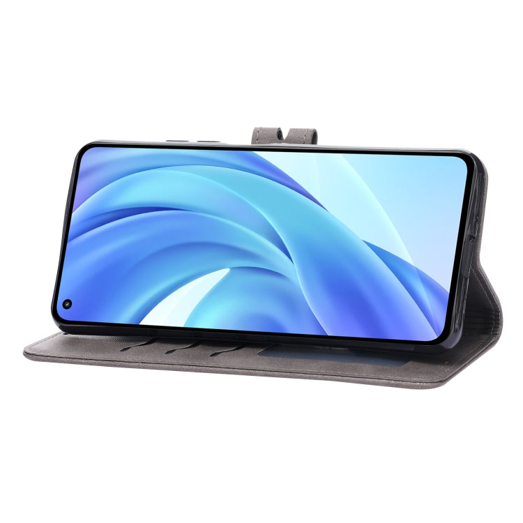 For Xiaomi Mi 11 Lite Embossed Happy Cat Pattern Horizontal Flip Leather Case with Holder & Card Slots & Wallet