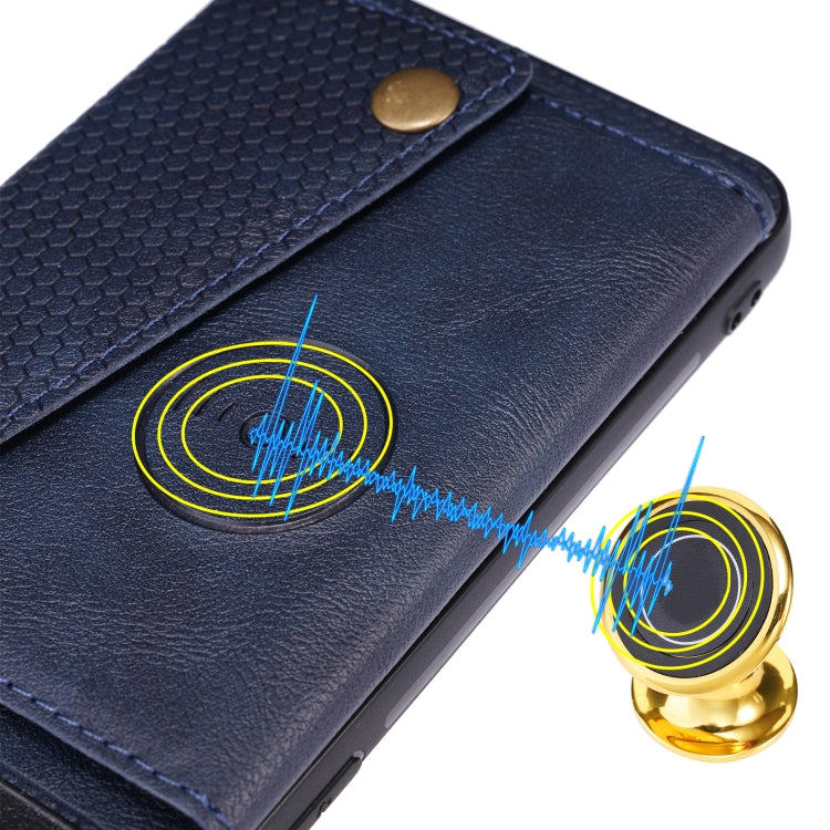 For OPPO Realme C21 Double Buckle PU + TPU Shockproof Magnetic Case with Card Slots & Holder