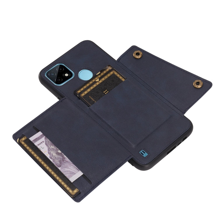 For OPPO Realme C21Y Double Buckle PU + TPU Shockproof Magnetic Case with Card Slots & Holder