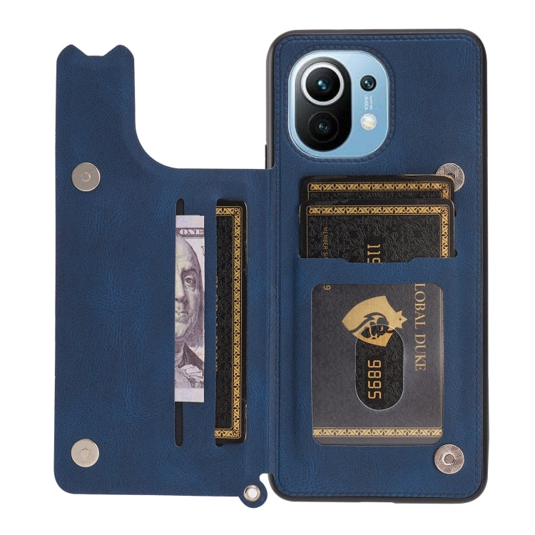 For Xiaomi Mi 11 Mandala Embossed PU + TPU Magnetic Case with Card Slots & Holder & Lanyard