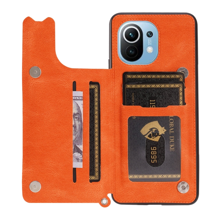 For Xiaomi Mi 11 Mandala Embossed PU + TPU Magnetic Case with Card Slots & Holder & Lanyard