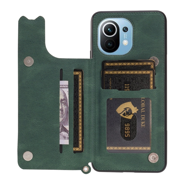 For Xiaomi Mi 11 Mandala Embossed PU + TPU Magnetic Case with Card Slots & Holder & Lanyard