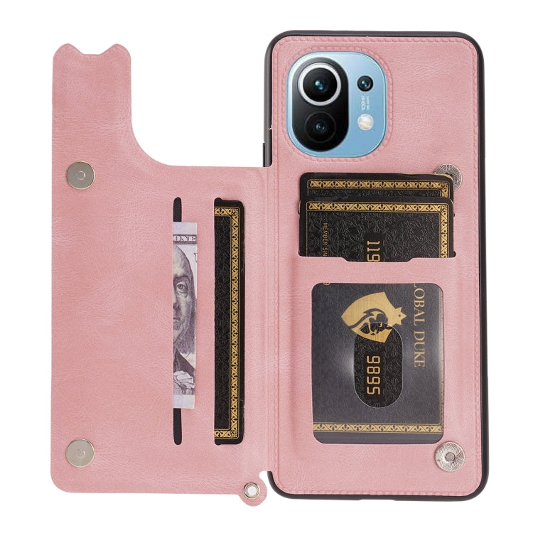 For Xiaomi Mi 11 Mandala Embossed PU + TPU Magnetic Case with Card Slots & Holder & Lanyard