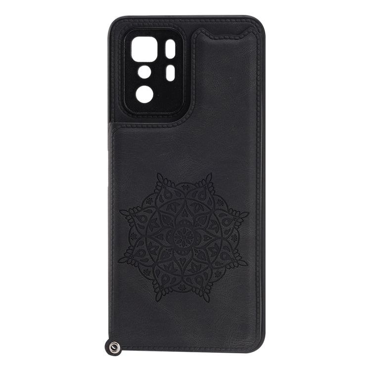 For Xiaomi Redmi Note 10 Pro (China) Mandala Embossed PU + TPU Magnetic Case with Card Slots & Holder & Lanyard