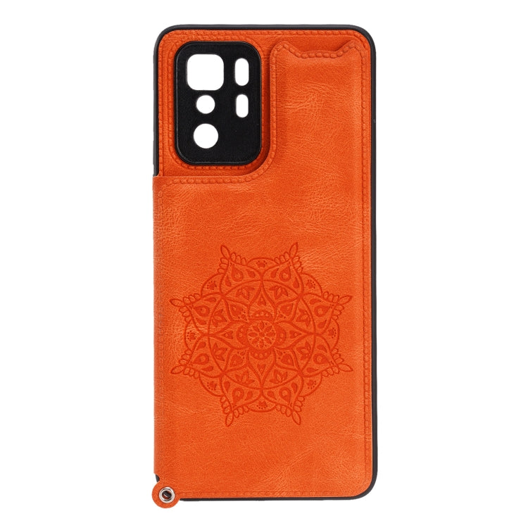 For Xiaomi Redmi Note 10 Pro (China) Mandala Embossed PU + TPU Magnetic Case with Card Slots & Holder & Lanyard