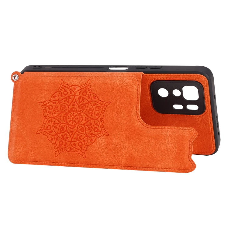For Xiaomi Redmi Note 10 Pro (China) Mandala Embossed PU + TPU Magnetic Case with Card Slots & Holder & Lanyard