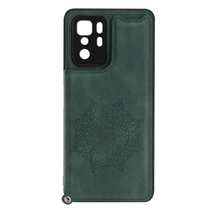 For Xiaomi Redmi Note 10 Pro (China) Mandala Embossed PU + TPU Magnetic Case with Card Slots & Holder & Lanyard