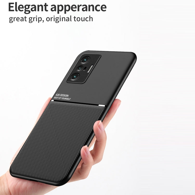 For vivo X70 Classic Tilt Strip Grain Magnetic Shockproof PC + TPU Case