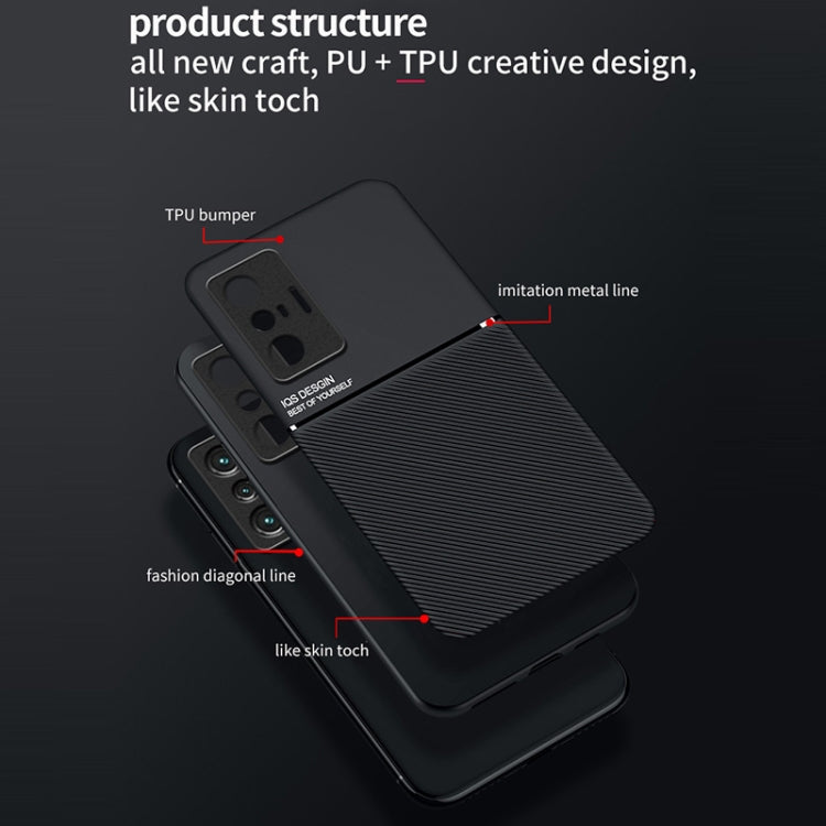 For vivo X70 Pro+ Classic Tilt Strip Grain Magnetic Shockproof PC + TPU Case