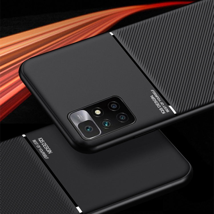 For Xiaomi Redmi 10 Classic Tilt Strip Grain Magnetic Shockproof PC + TPU Case