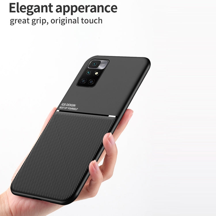 For Xiaomi Redmi 10 Classic Tilt Strip Grain Magnetic Shockproof PC + TPU Case