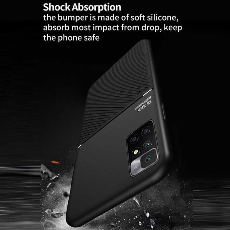 For Xiaomi Redmi 10 Classic Tilt Strip Grain Magnetic Shockproof PC + TPU Case