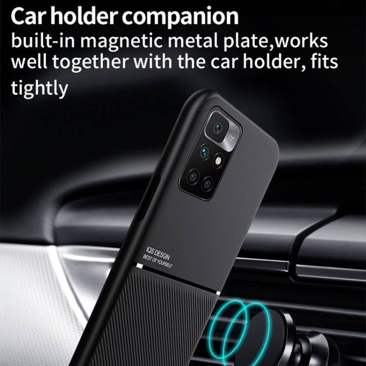 For Xiaomi Redmi 10 Classic Tilt Strip Grain Magnetic Shockproof PC + TPU Case