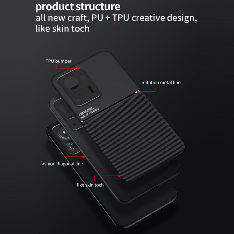 For Xiaomi Mi Mix 4 Classic Tilt Strip Grain Magnetic Shockproof PC + TPU Case