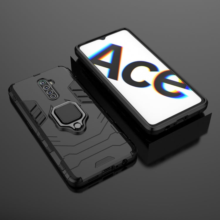For OPPO Reno Ace Shockproof PC + TPU Protective Case with Magnetic Ring Holder