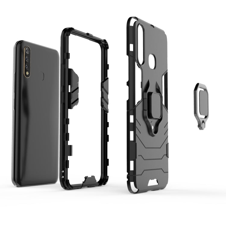 For Vivo U3 & Y19 Shockproof PC + TPU Protective Case with Magnetic Ring Holder
