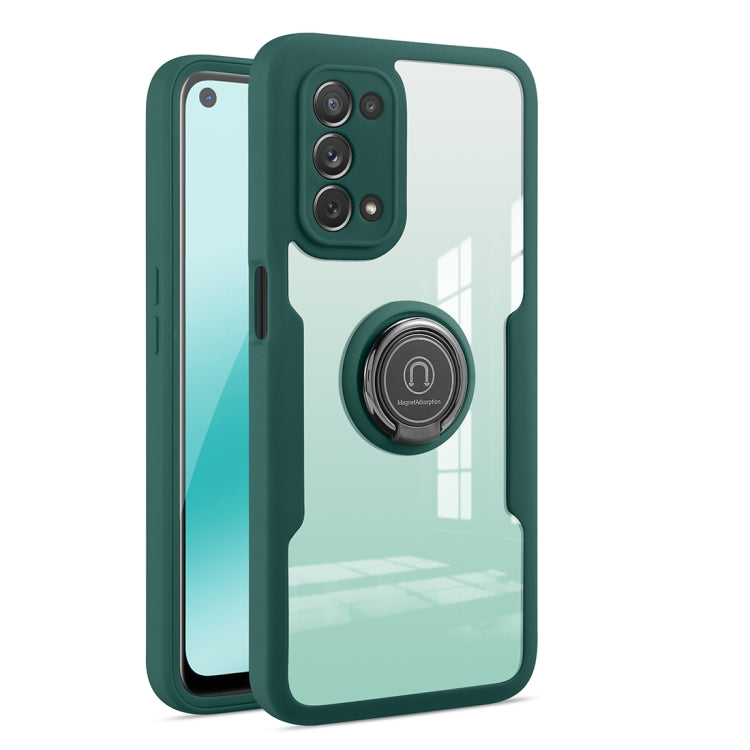 For OPPO A93 360 All-inclusive Dual-sided Magnetic Case with Ring Holder