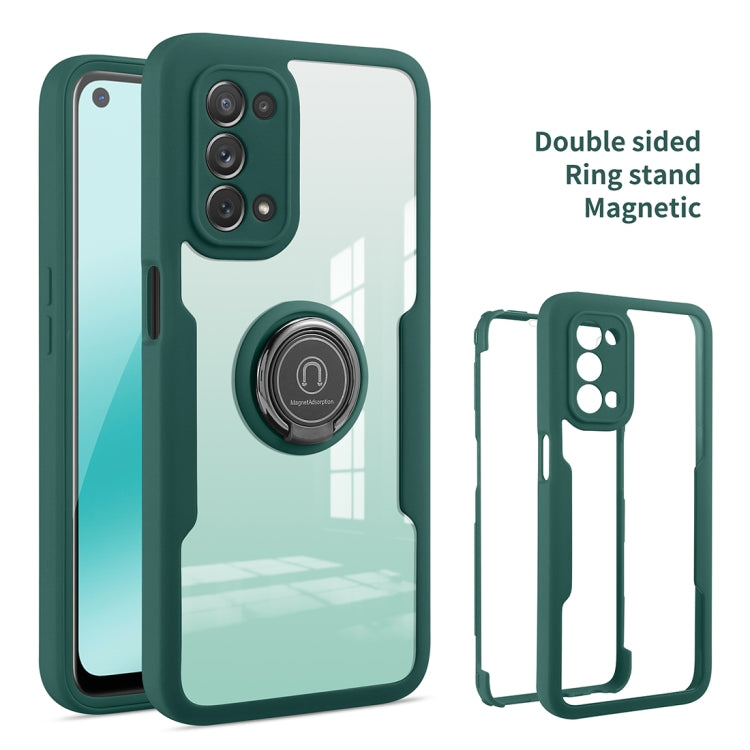 For OPPO A93 360 All-inclusive Dual-sided Magnetic Case with Ring Holder