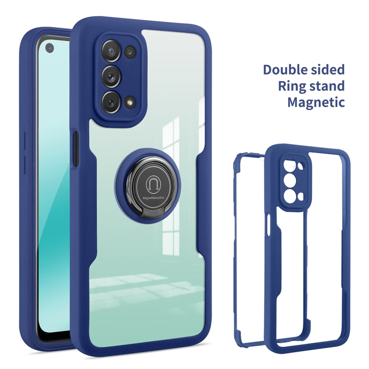 For OPPO A93 360 All-inclusive Dual-sided Magnetic Case with Ring Holder