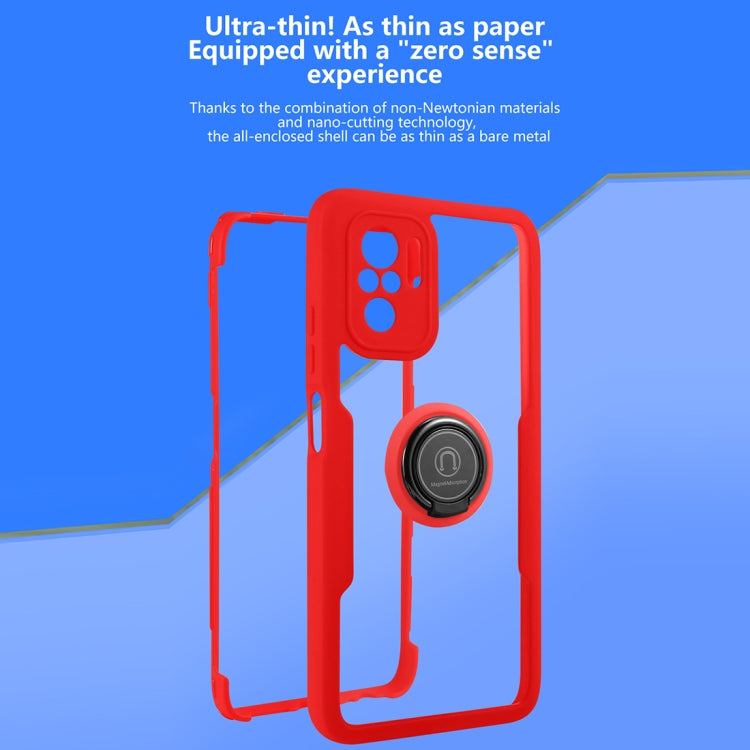 For Xiaomi Redmi Note 10 360 All-inclusive Dual-sided Magnetic Case with Ring Holder