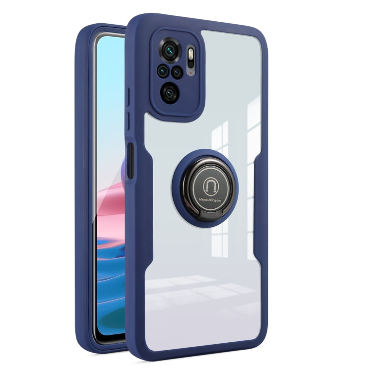 For Xiaomi Redmi Note 10 360 All-inclusive Dual-sided Magnetic Case with Ring Holder