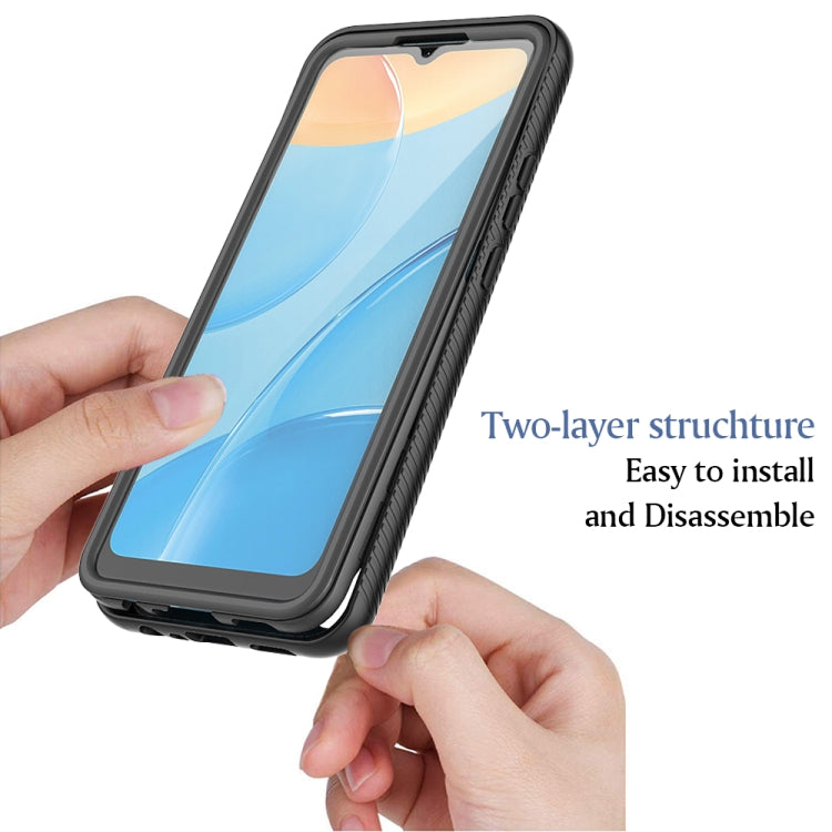 For OPPO A15 Starry Sky Solid Color Series Shockproof PC + TPU Protective Case with PET Film