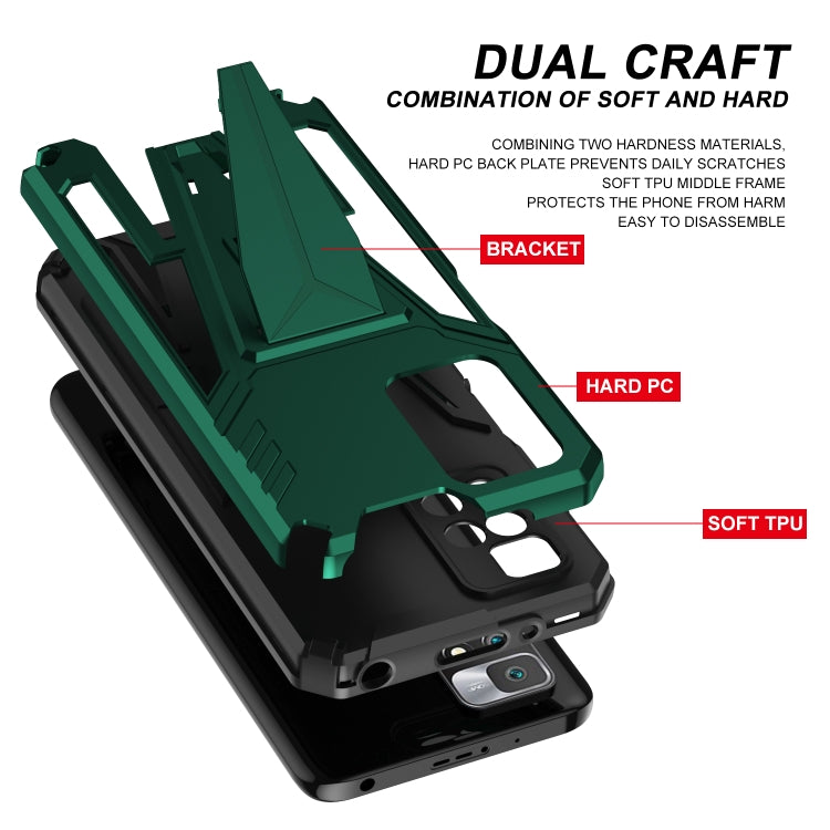 For Xiaomi Redmi 10 Super V Armor PC + TPU Shockproof Case with Invisible Holder