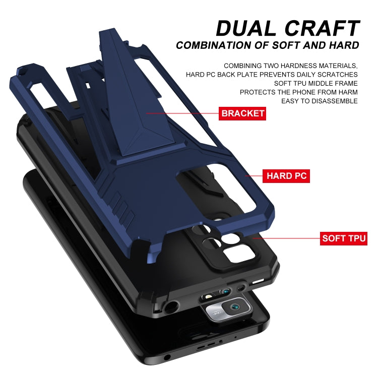 For Xiaomi Redmi 10 Super V Armor PC + TPU Shockproof Case with Invisible Holder