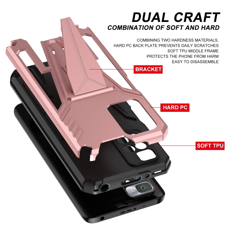 For Xiaomi Redmi 10 Super V Armor PC + TPU Shockproof Case with Invisible Holder