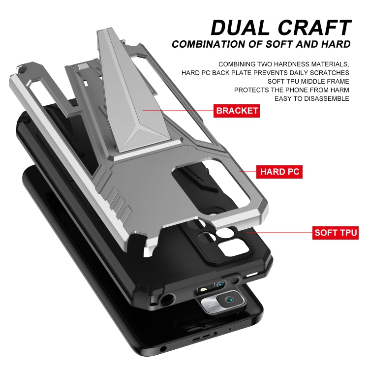 For Xiaomi Redmi 10 Super V Armor PC + TPU Shockproof Case with Invisible Holder