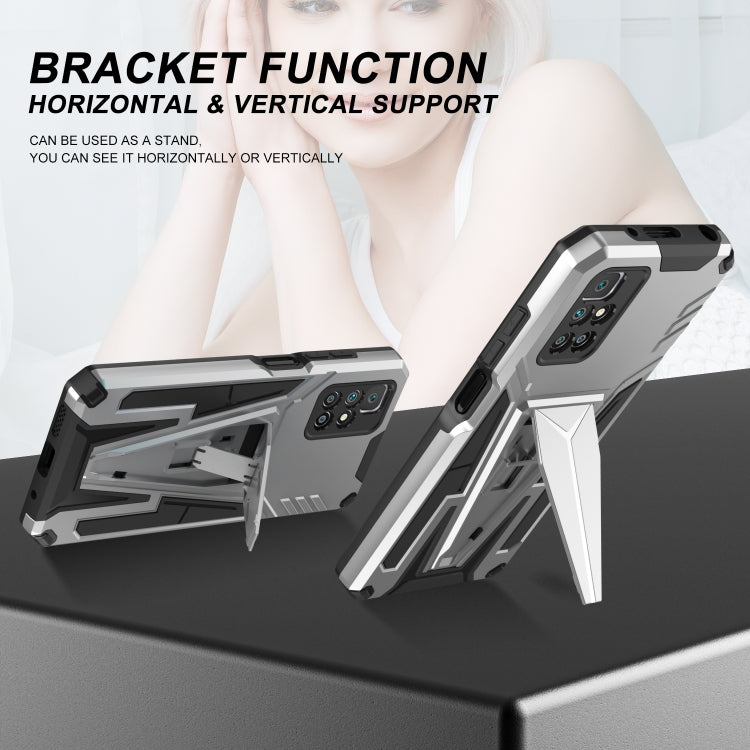 For Xiaomi Redmi 10 Super V Armor PC + TPU Shockproof Case with Invisible Holder