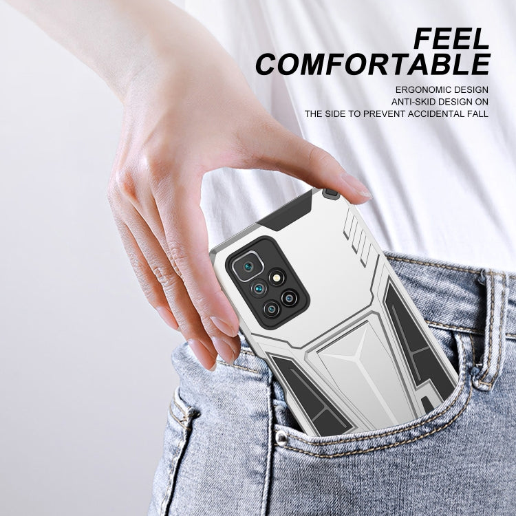 For Xiaomi Redmi 10 Super V Armor PC + TPU Shockproof Case with Invisible Holder