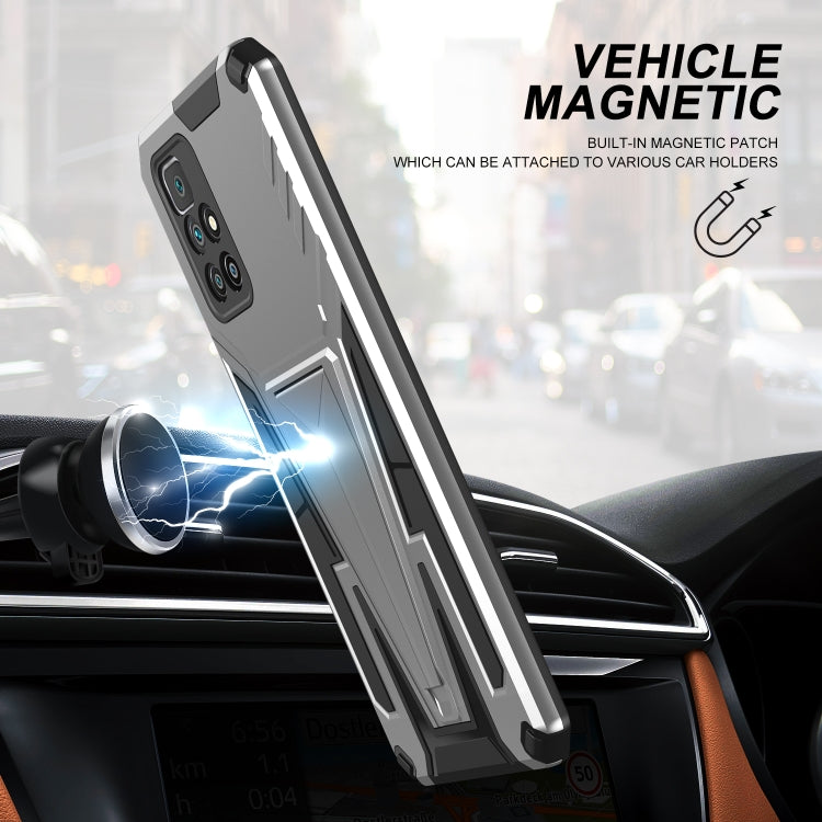 For Xiaomi Redmi 10 Super V Armor PC + TPU Shockproof Case with Invisible Holder