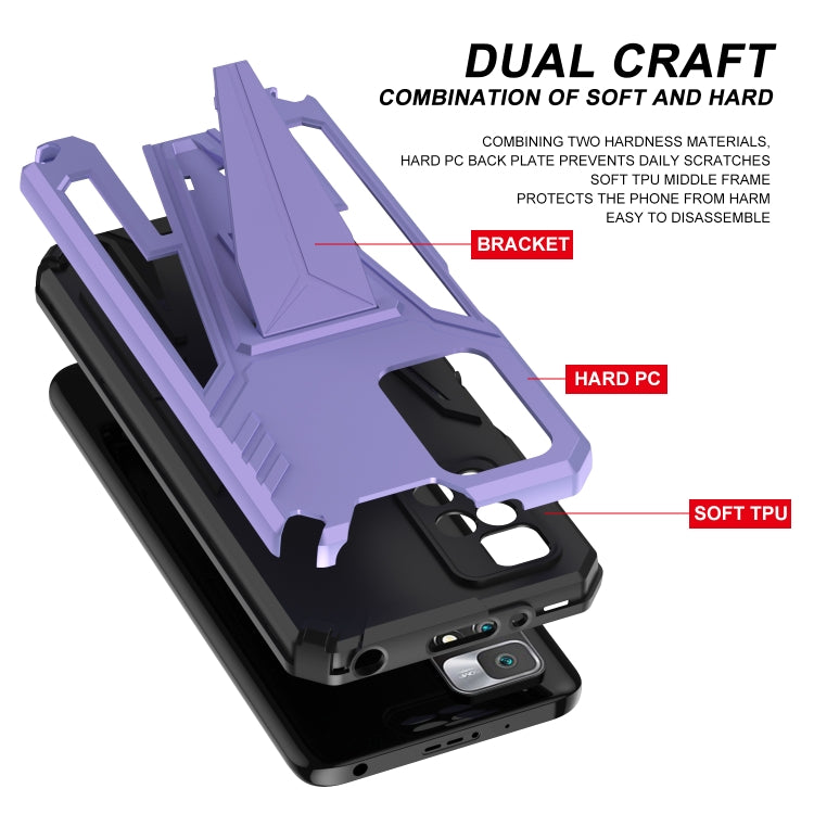 For Xiaomi Redmi 10 Super V Armor PC + TPU Shockproof Case with Invisible Holder