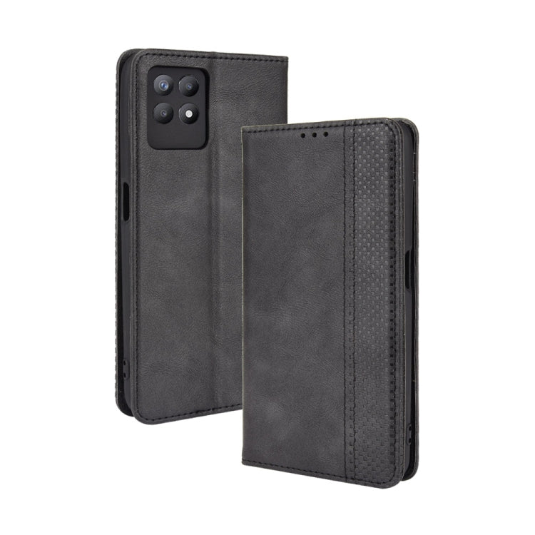 For OPPO Realme 8i Magnetic Buckle Retro Crazy Horse Texture Horizontal Flip Leather Case with Holder & Card Slots & Photo Frame