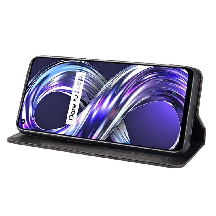 For OPPO Realme 8i Magnetic Buckle Retro Crazy Horse Texture Horizontal Flip Leather Case with Holder & Card Slots & Photo Frame