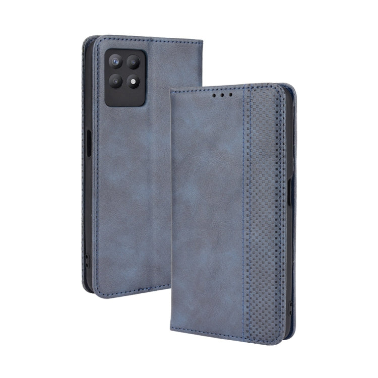 For OPPO Realme 8i Magnetic Buckle Retro Crazy Horse Texture Horizontal Flip Leather Case with Holder & Card Slots & Photo Frame