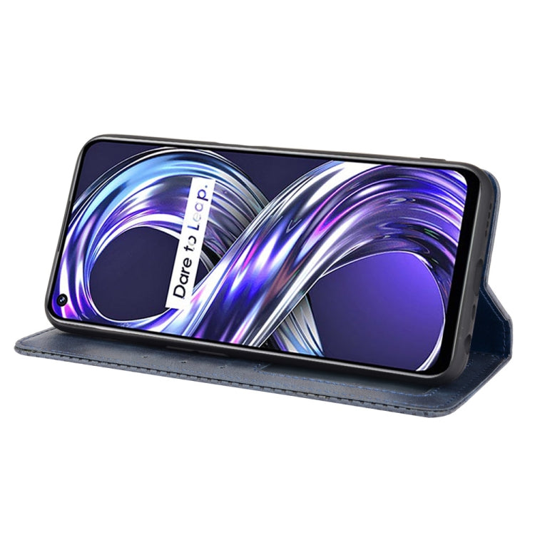 For OPPO Realme 8i Magnetic Buckle Retro Crazy Horse Texture Horizontal Flip Leather Case with Holder & Card Slots & Photo Frame