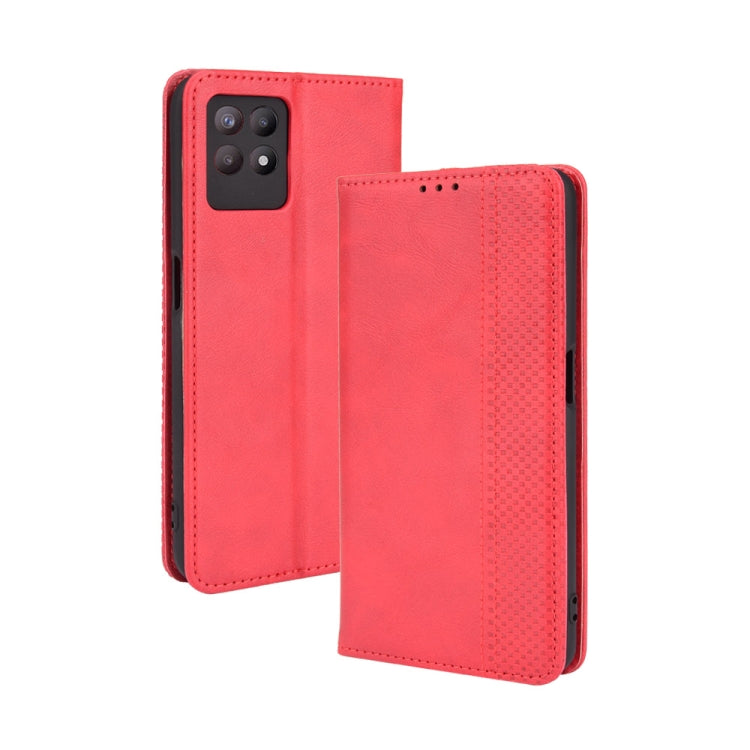 For OPPO Realme 8i Magnetic Buckle Retro Crazy Horse Texture Horizontal Flip Leather Case with Holder & Card Slots & Photo Frame